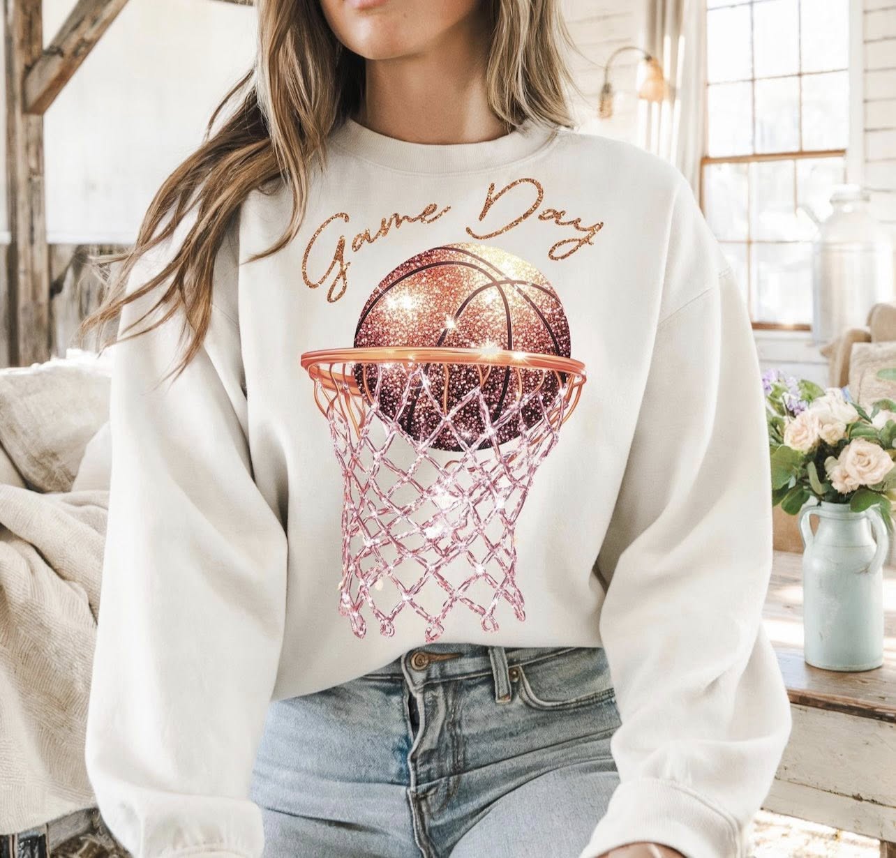 Game Day Basketball Net Sweatshirt