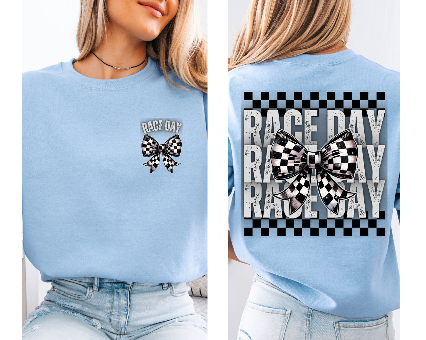 Race Day w/ Checkered Bow Shirt