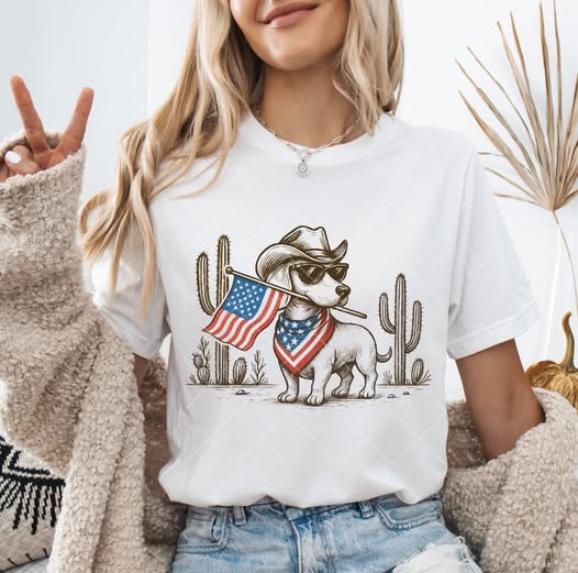 American Flag Weenie Tee