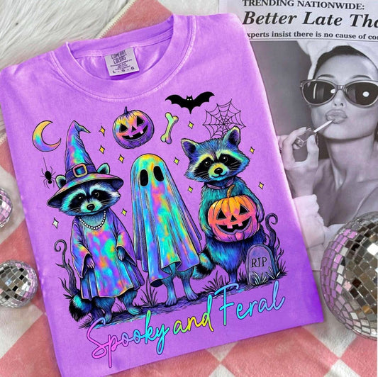 Spooky and Feral Holographic Premium Tee