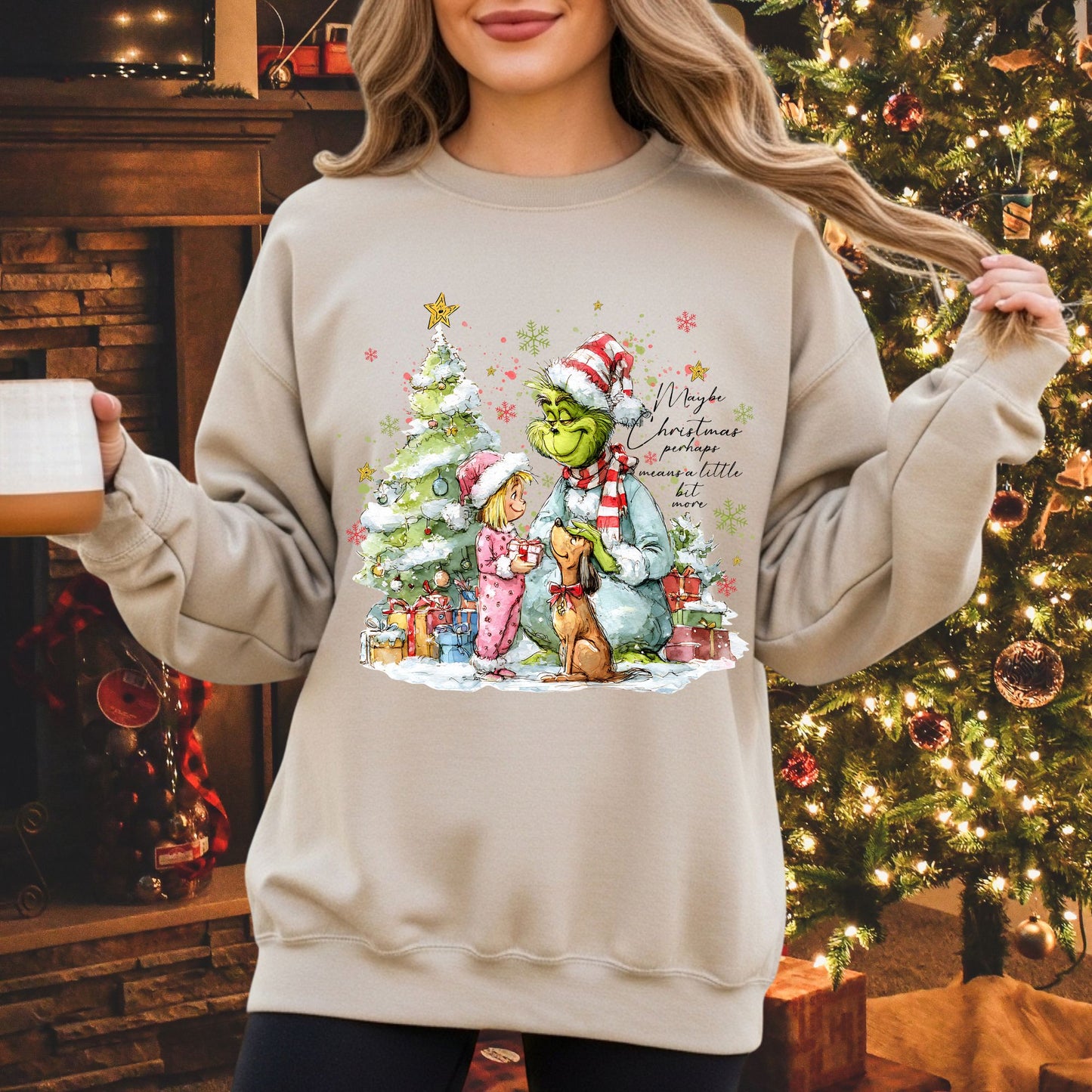 Merry Christmas Grinch Sweatshirt w/ matching Sweatpants