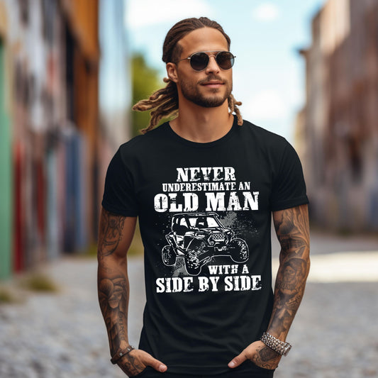 Old Man With a Side By Side Shirt