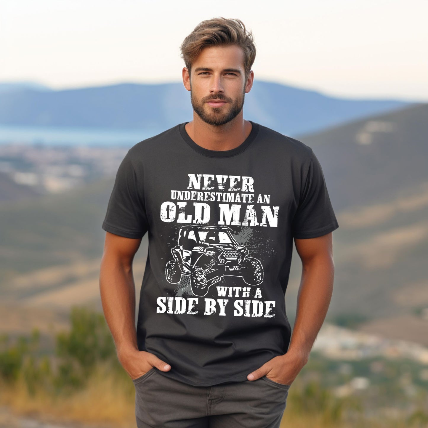 Old Man With a Side By Side Shirt