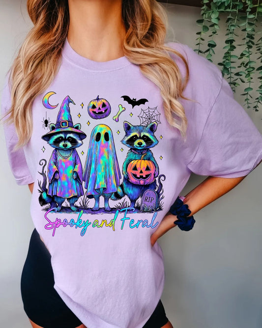 Spooky and Feral Holographic Tee